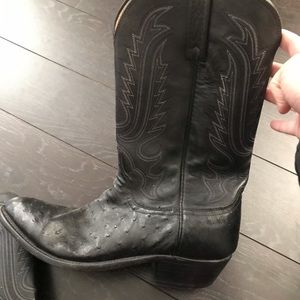 LUCCHESE MEN'S HANDMADE LUKE FULL QUILL OSTRICH WESTERN BOOTS - MEDIUM TOE